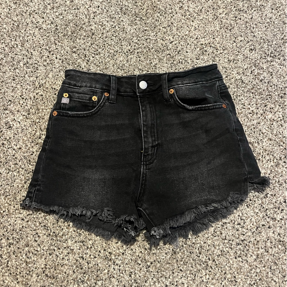 (Bundle 3 for $15) Black faded rough edge jean shorts